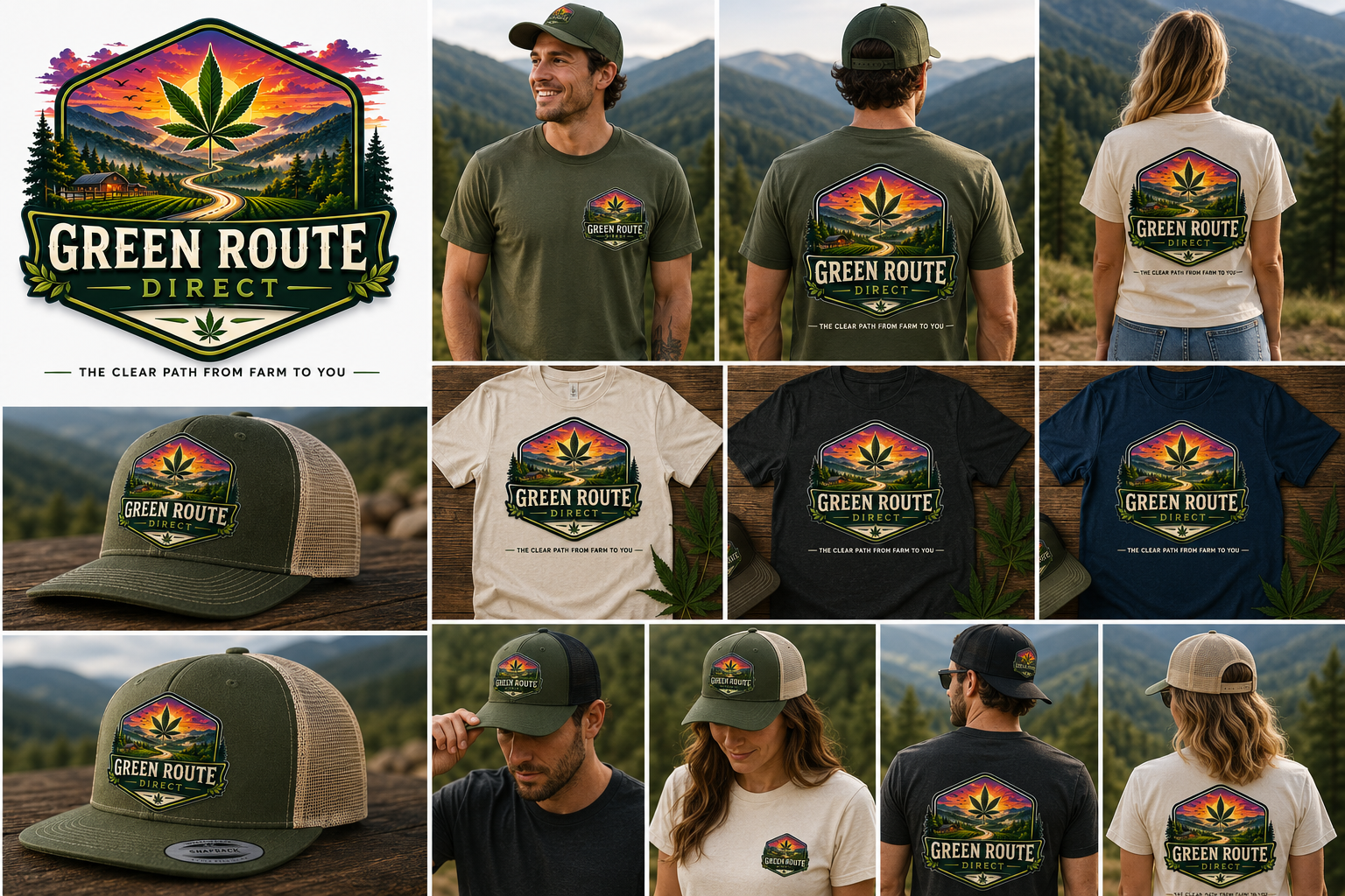 Green Route Direct T-Shirts and Trucker Hats